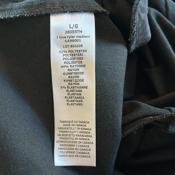 I Love Tyler Madison Women's Velour Texture Straight Leg Trousers Black Size Lg. - Picture 8 of 8